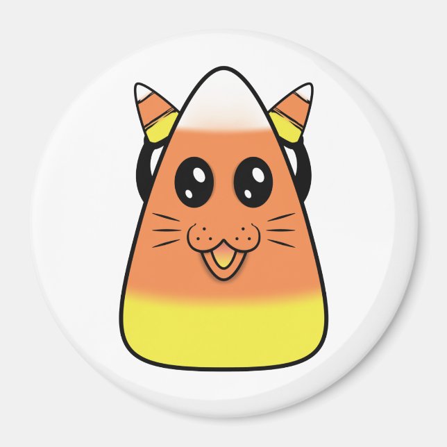 Candy corn Kattunge Magnet (Framsidan)