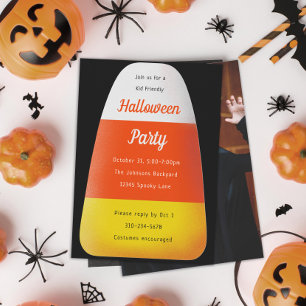 Candy corn Kids Halloween fest Inbjudningar