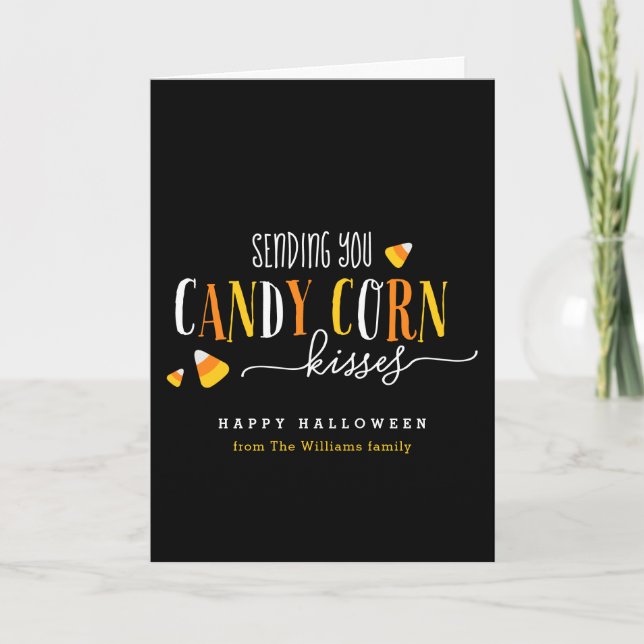 Candy corn Kisses Halloween Helgdag Card Kort (Framsida)