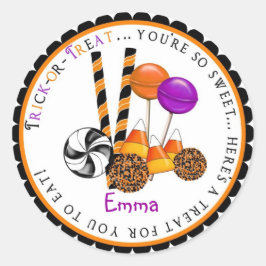 Candy corn Lollipop Halloween Treat Stickers Runt Klistermärke