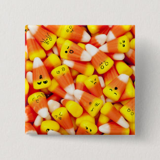 Candy corn med gulliga ansikten knäppas knapp