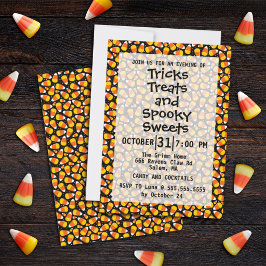 Candy corn Mönster Halloween fest Inbjudningar