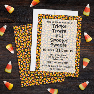 Candy corn Mönster Halloween fest Inbjudningar