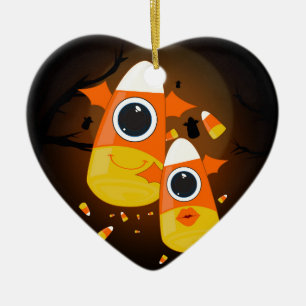 Candy corn-monster julgransprydnad keramik
