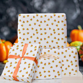 Candy corn Mönster Vita och Orange Papper inkapsli Presentpapper