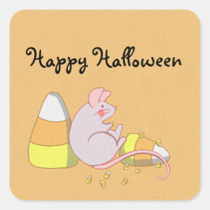 Candy corn Mouse Fyrkantigt Klistermärke