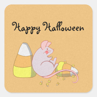 Candy corn Mouse Fyrkantigt Klistermärke
