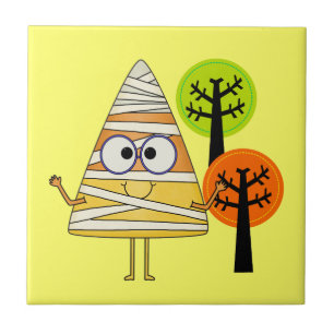 Candy corn Mummy Halloween Kakelplatta