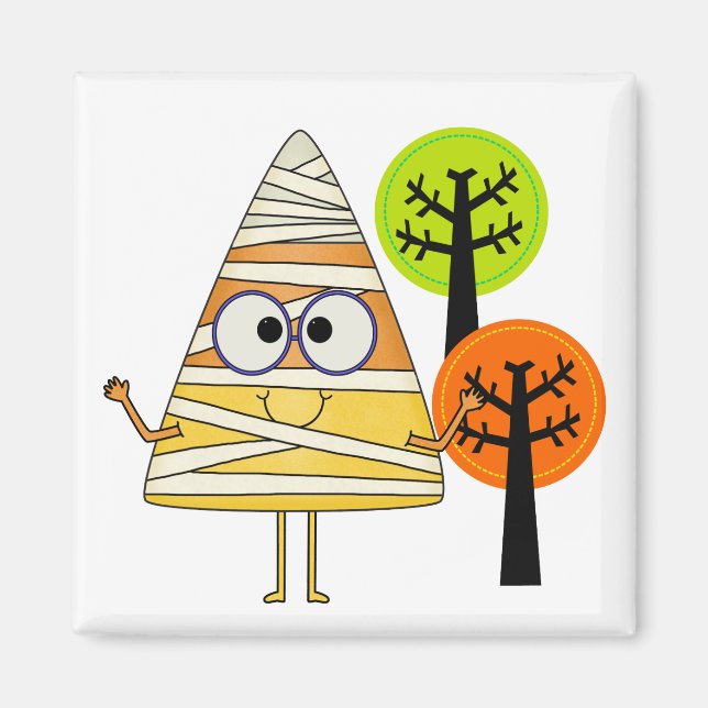 Candy corn Mummy Halloween Magnet (Framsidan)