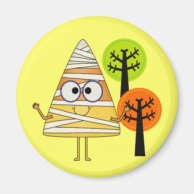 Candy corn Mummy Halloween Magnet (Framsidan)