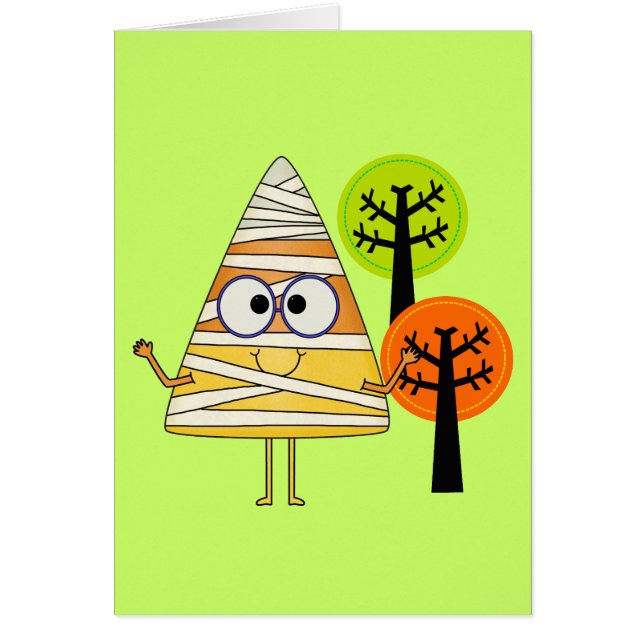 Candy corn Mummy Halloween OBS Kort (Framsidan)