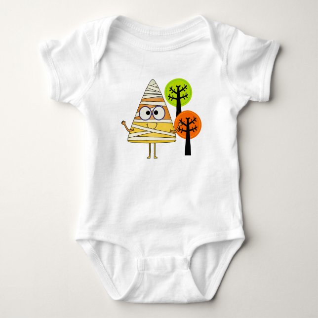 Candy corn Mummy Halloween Tee Shirt (Framsida)