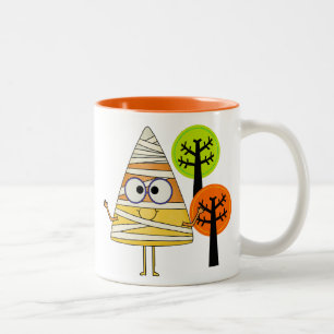 Candy corn Mummy Halloween Två-Tonad Mugg