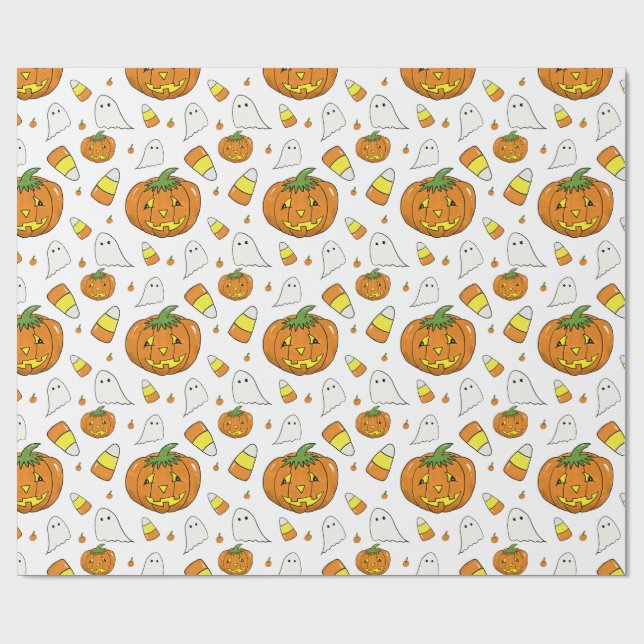 Candy Corn Pattern Wrapping Paper Presentpapper (Platt)