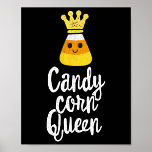 Candy corn Queen Cute Halloween Kawaii Krona Poster