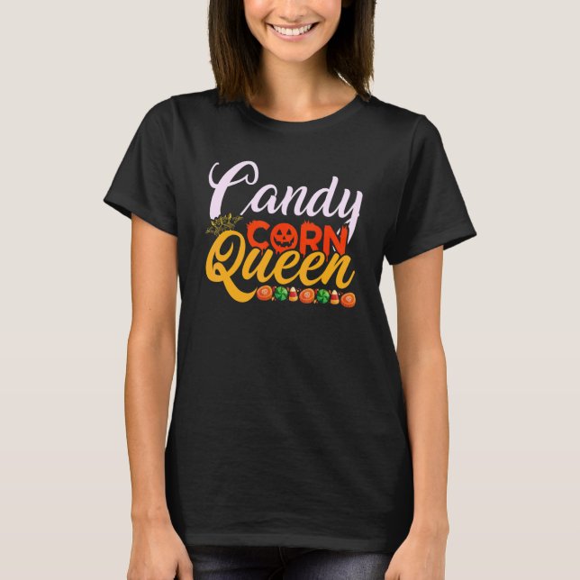 Candy corn Queen Det här är min Halloween-dräkt T Shirt (Framsida)