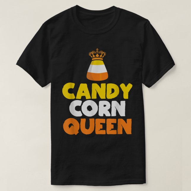 Candy Corn Queen Funny Candy Halloween Costume  T Shirt (Design framsida)