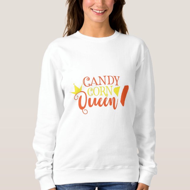 Candy corn Queen Funny Cute Halloween T Shirt (Framsida)