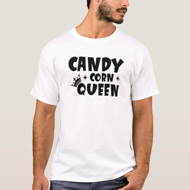 Candy corn Queen - Funny Halloween T Shirt (Framsida)