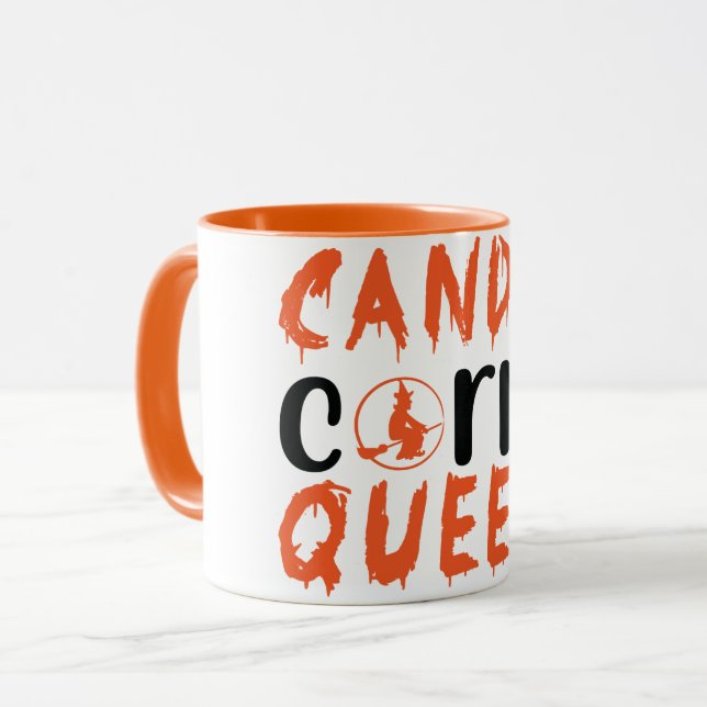 Candy corn Queen Witch Halloween Mugg (Framsida vänster)