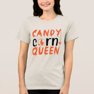 Candy corn Queen Witch Halloween T Shirt