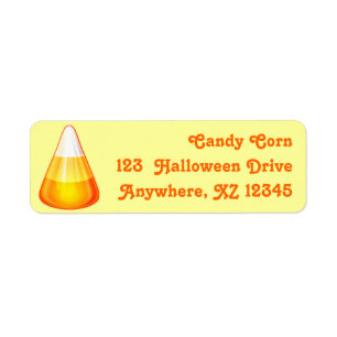 Candy corn returadress etikett