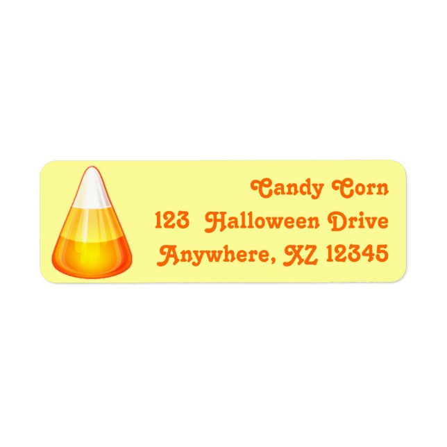 Candy corn returadress etikett (Framsidan)