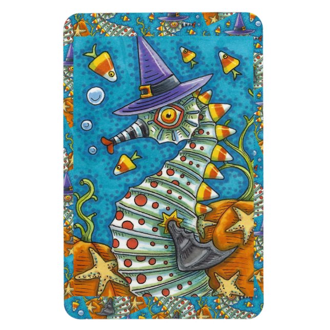 CANDY CORN SJÖFART, UNDER HAVSFISKE MED HALLOWEN MAGNET (Vertikal)
