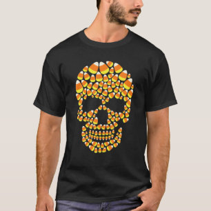 CANDY CORN Skull Halloween Funny Costume T Shirt