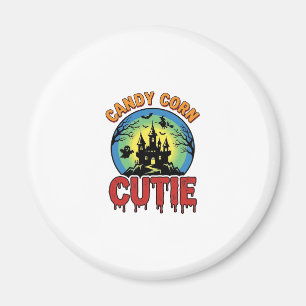 Candy Corn Sötnos Vintage Halloween Slott Design_1 Magnet