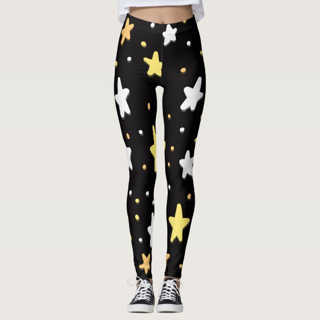 Candy Corn Stjärnor Leggings (Framsida)