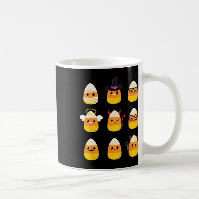 Candy corn-tecken - Cute Halloween Kid Kaffemugg (Höger)