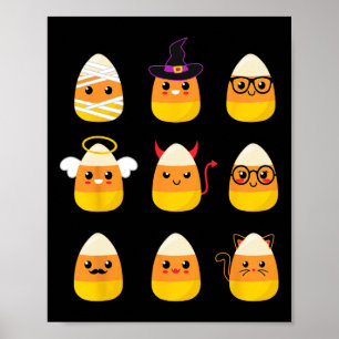 Candy corn-tecken - Cute Halloween Kid Poster