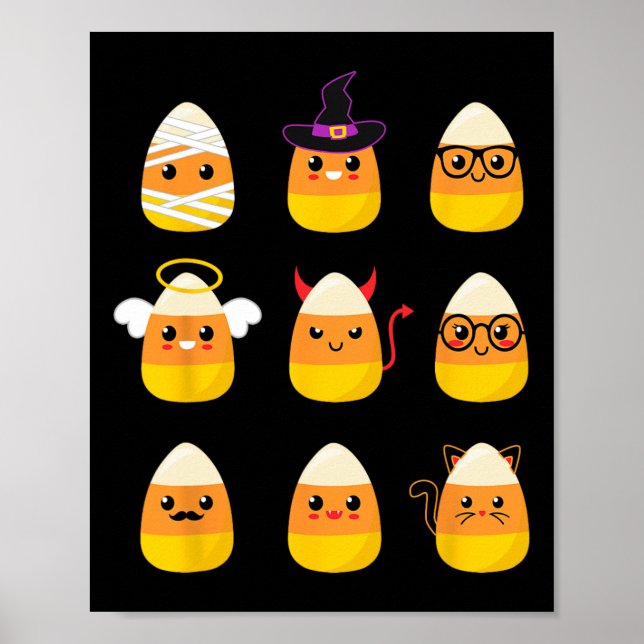 Candy corn-tecken - Cute Halloween Kid Poster (Framsidan)