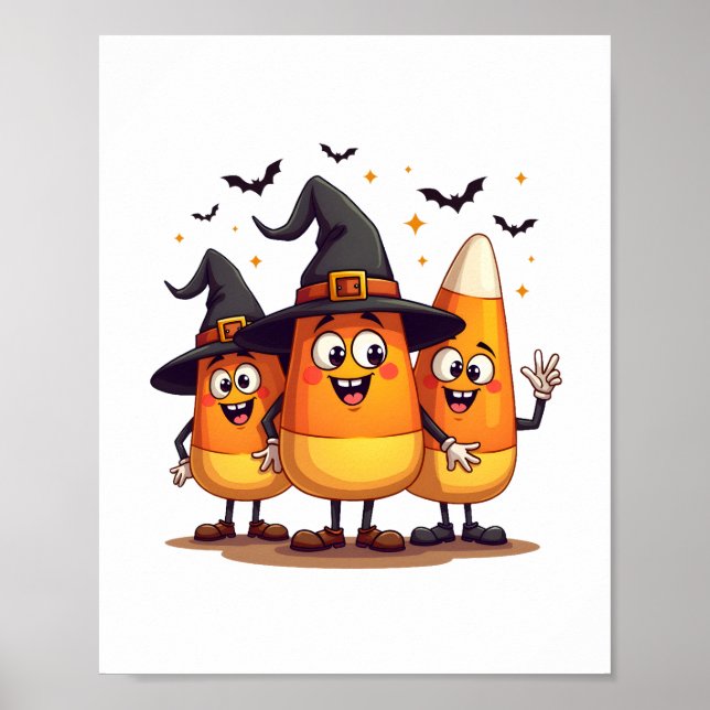 Candy corn Trio - Funny Halloween-tecken Poster (Framsidan)