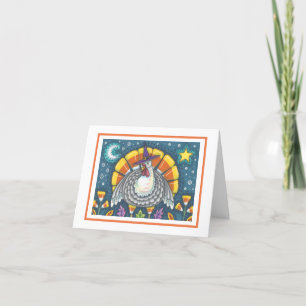 CANDY CORN TURKEY THANKSGIVING GREETING CARD Blank Kort