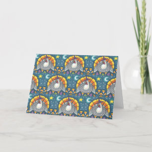 CANDY CORN TURKEY THANKSGIVING GREETING CARD Blank Kort