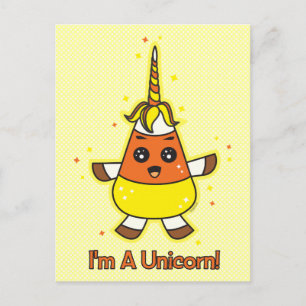 candy corn Unicorn Vykort
