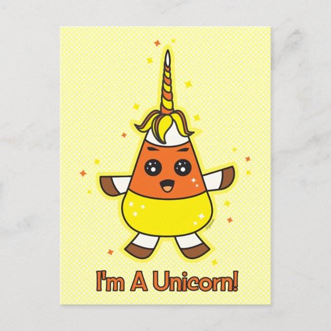 candy corn Unicorn Vykort (Framsida)