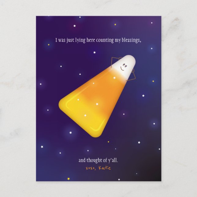 Candy corn vykort (Framsida)