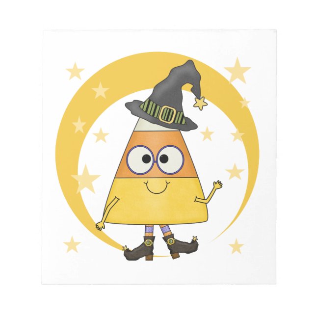 Candy corn Witch Halloween Anteckningsblock (Framsida)
