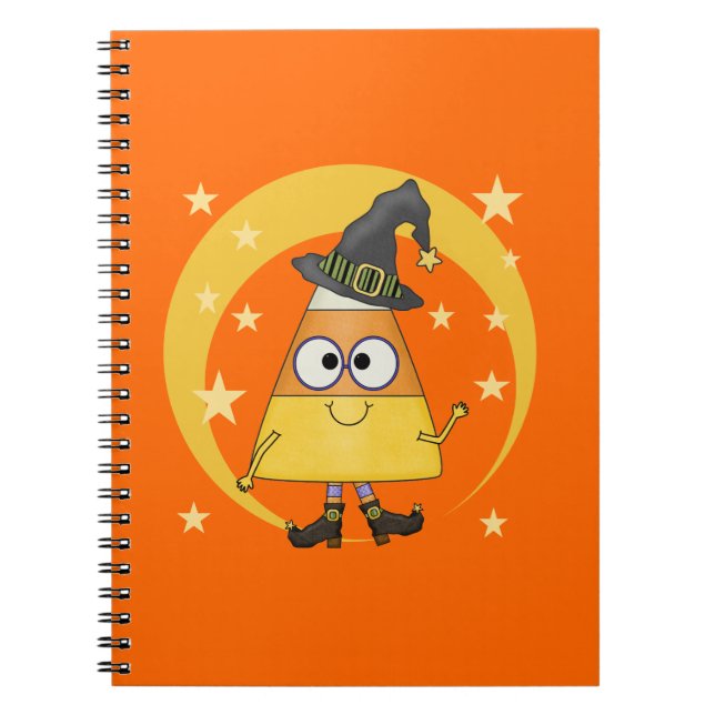 Candy corn Witch Halloween Anteckningsbok (Framsidan)