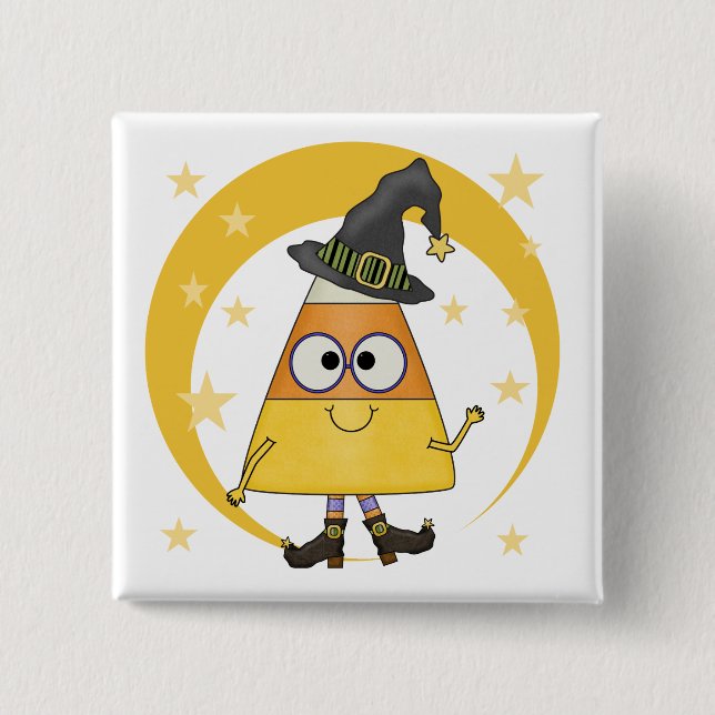 Candy corn Witch Halloween Knapp (Framsida)
