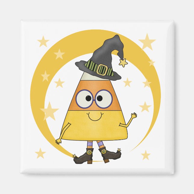 Candy corn Witch Halloween Magnet (Framsidan)