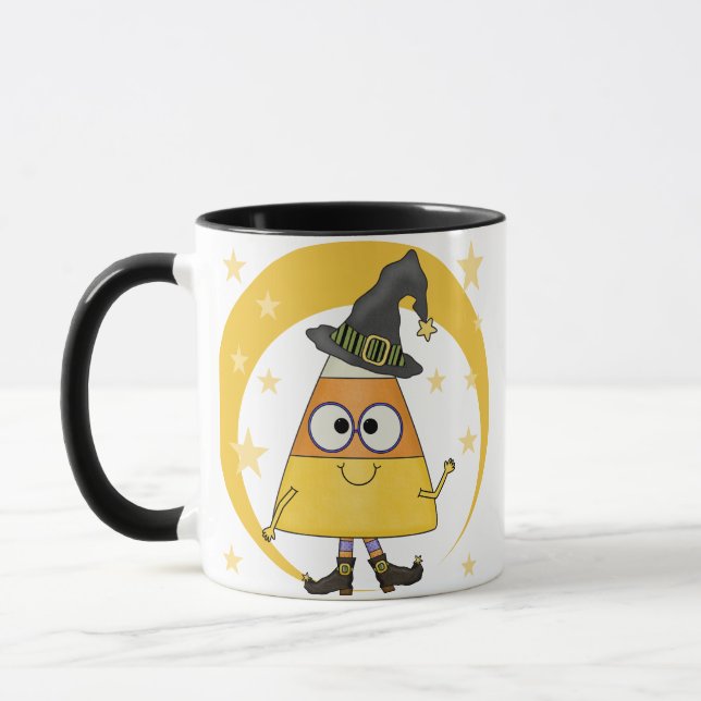 Candy corn Witch Halloween Mugg (Vänster)