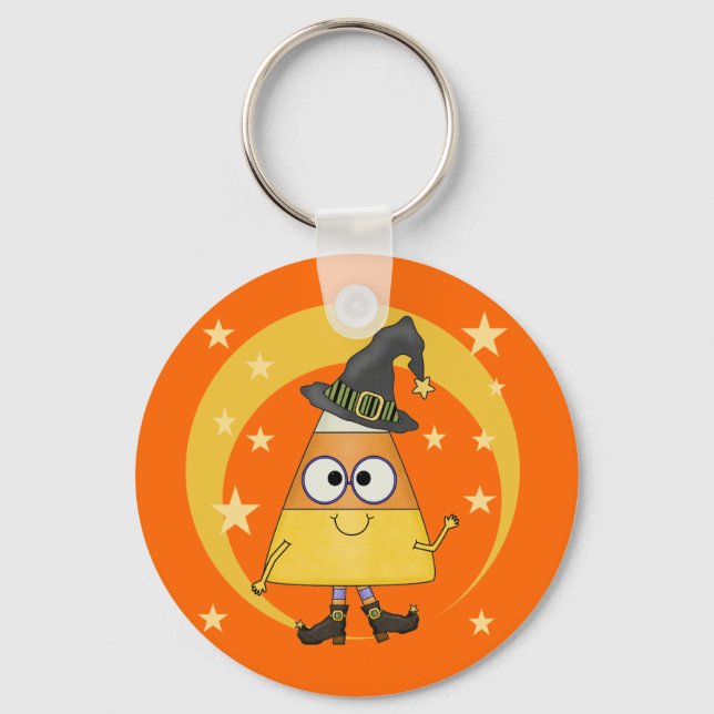 Candy corn Witch Halloween Nyckelring (Framsida)