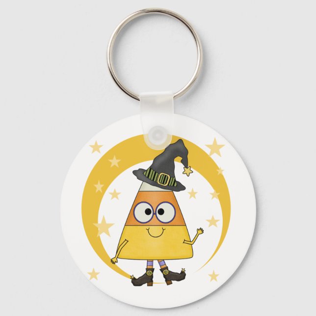 Candy corn Witch Halloween Nyckelring (Framsida)