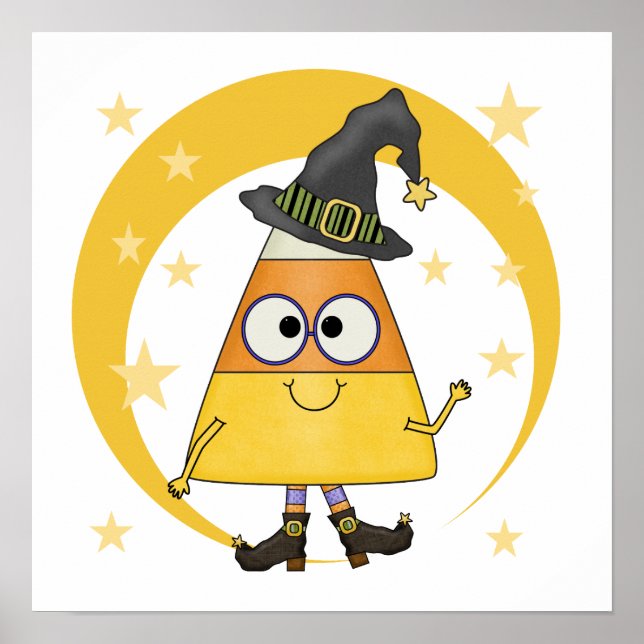 Candy corn Witch Halloween Poster (Framsidan)