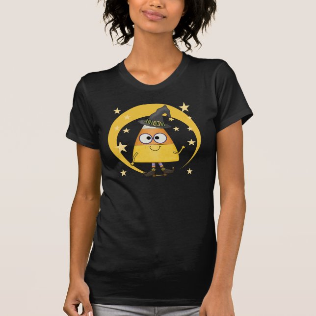 Candy corn Witch Halloween T-shirt (Framsida)