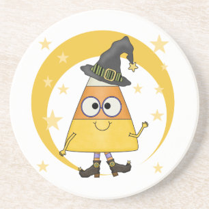 Candy corn Witch Halloween Underlägg Sandsten